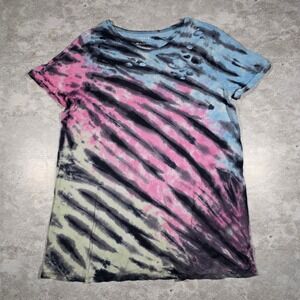 Torrid Relaxed Fit Distressed Rolled Cuff Tie-Dye Tee Size 0 (Large)